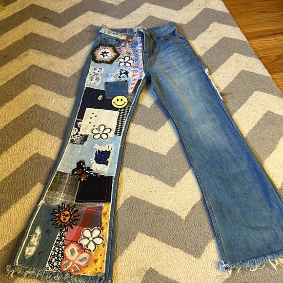 EUC BDG patchwork flare denim jeans size 24. - Picture 1 of 9